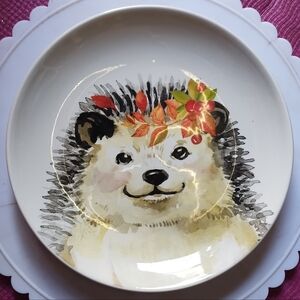 Fox, Raccoon & Hedgehog with Flower Crown Plates New Robert Stanley Critters